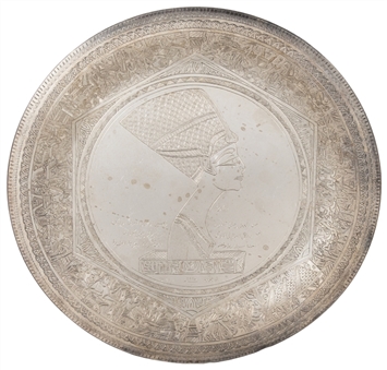 1964 Silver Presentation Plate Given to Muhammad Ali by The Arab Boxing Federation Egypt (WBC Authentication LOA)